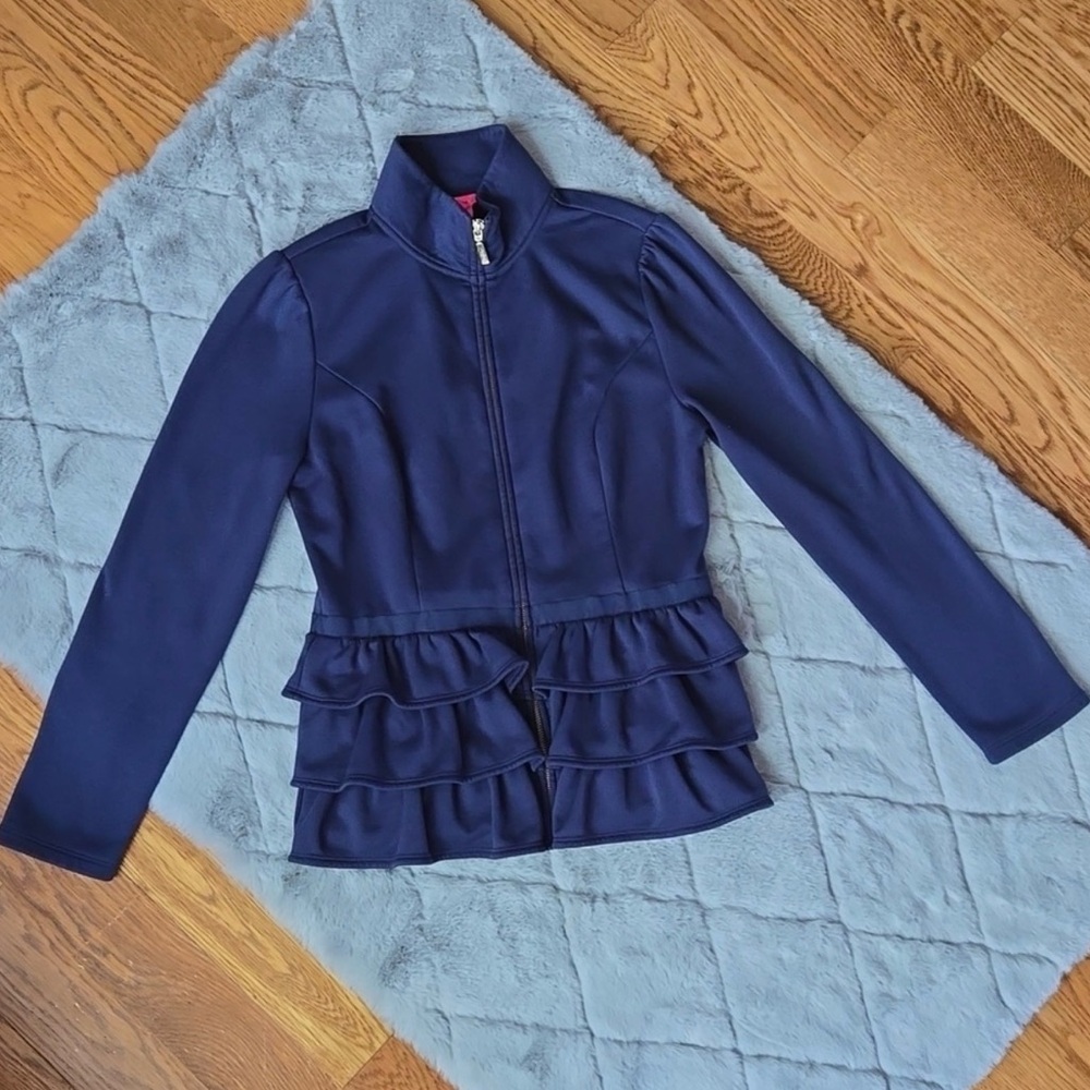 Lilly Pulitzer Navy Ruffle Jacket
